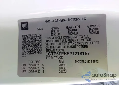 2023 GMC Canyon 4Wd Short Box Denali from USA, damaged, VIN 1GTP6FEK5P1218157